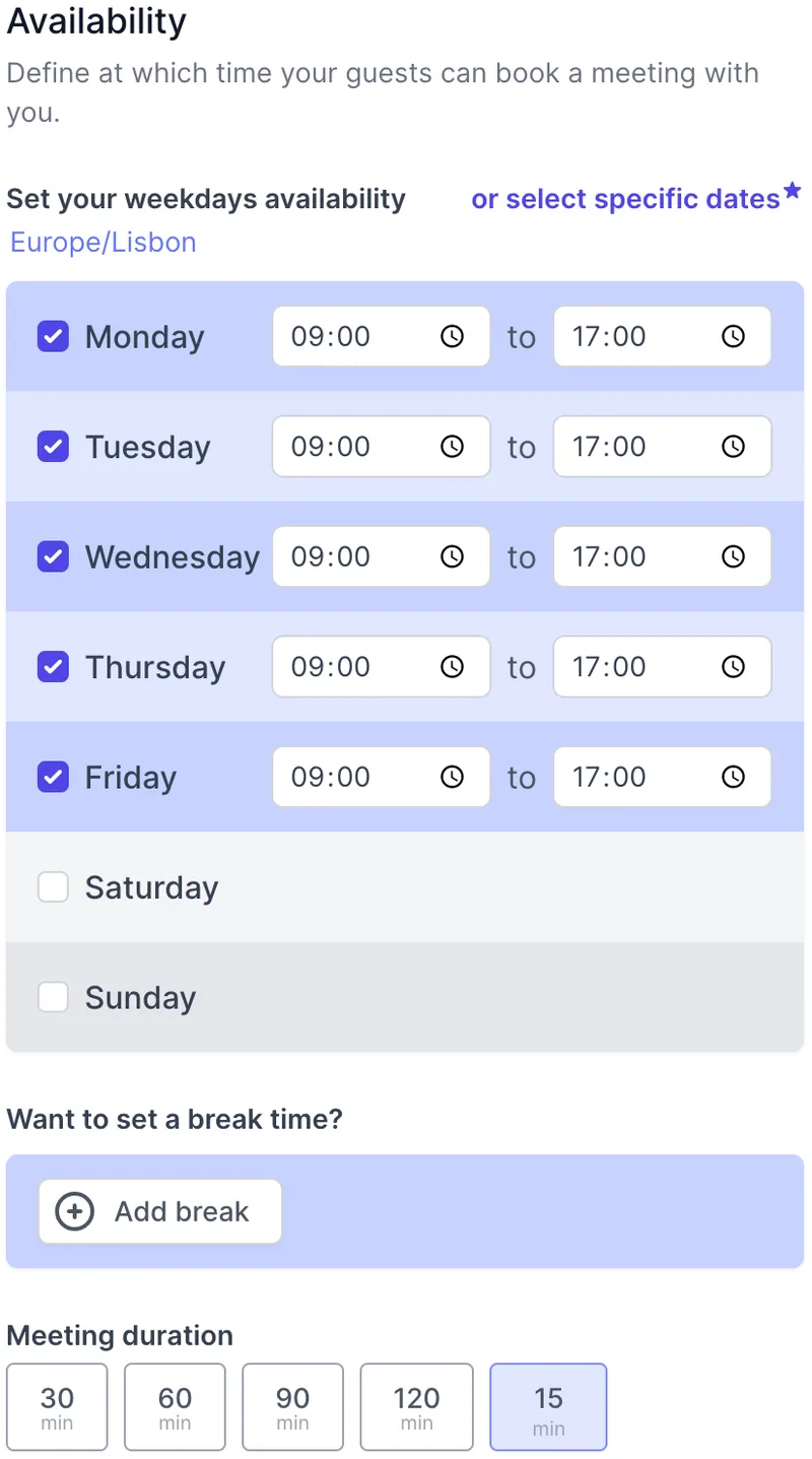 Koalendar availability