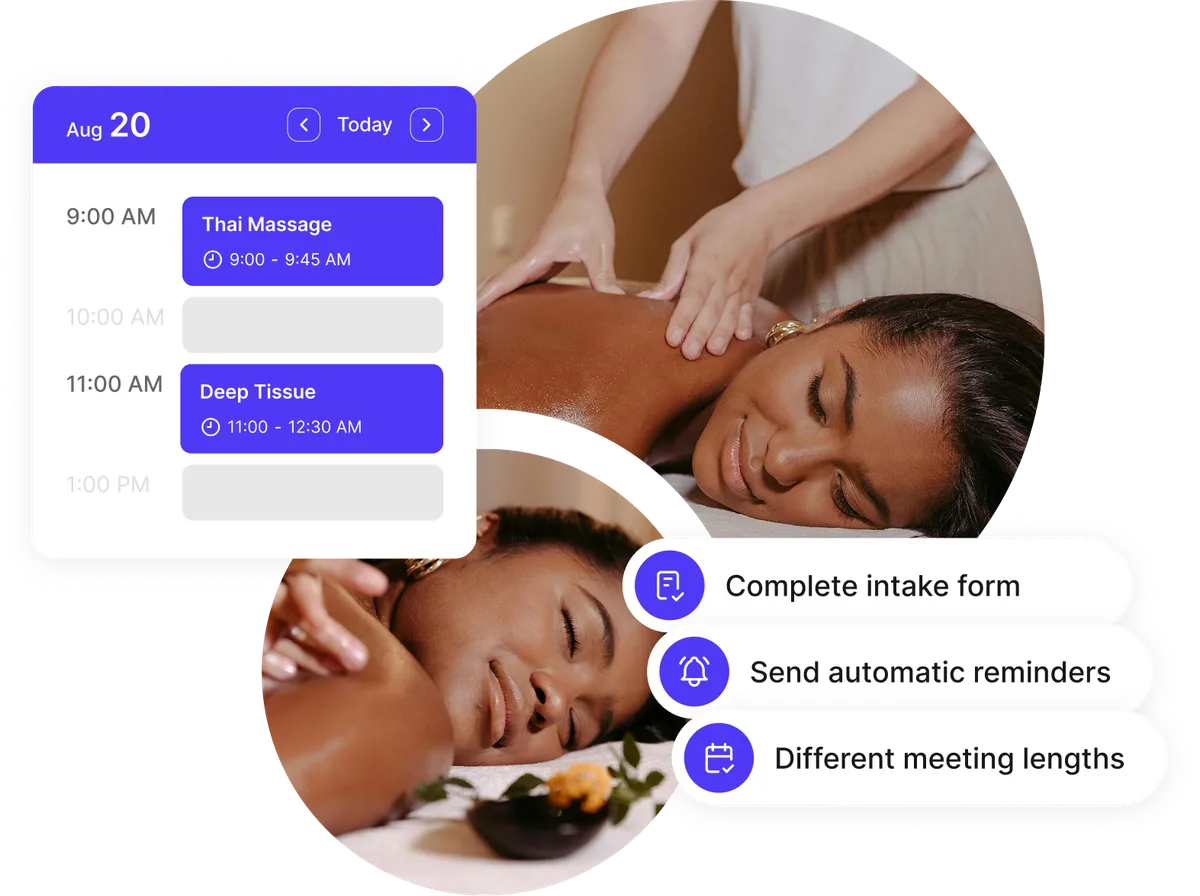 Logiciel de rendez-vous pour studio de massage