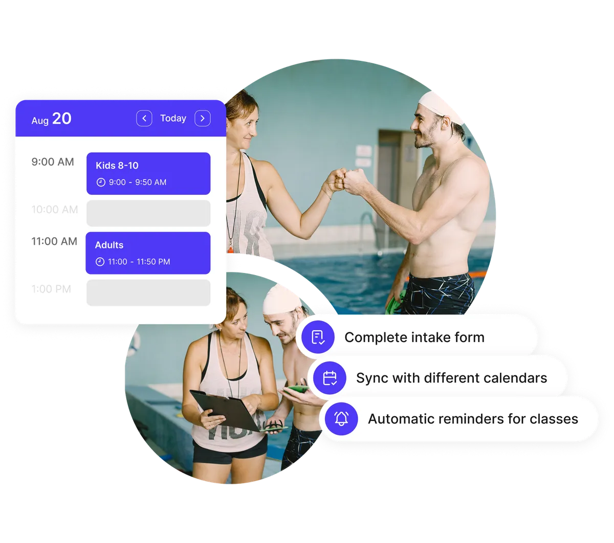 swimming lesson calendar software