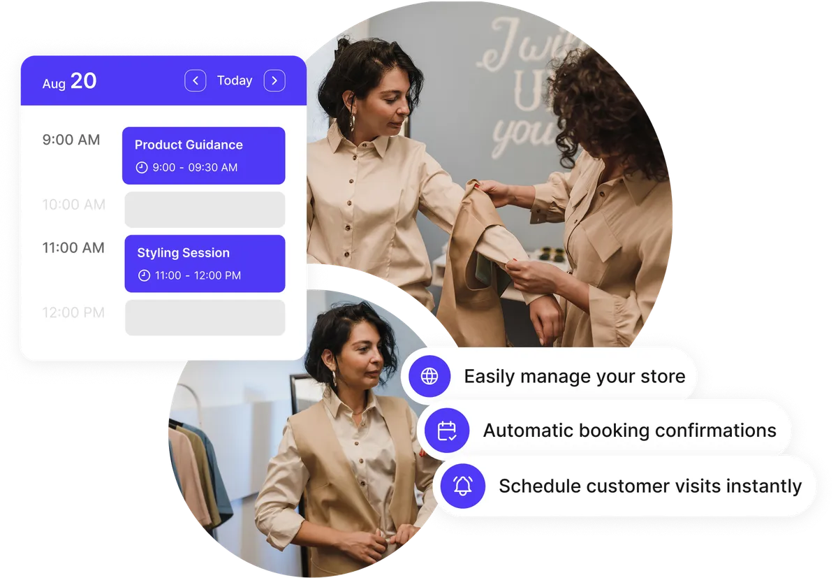 shared retail team calendar for daily appointments