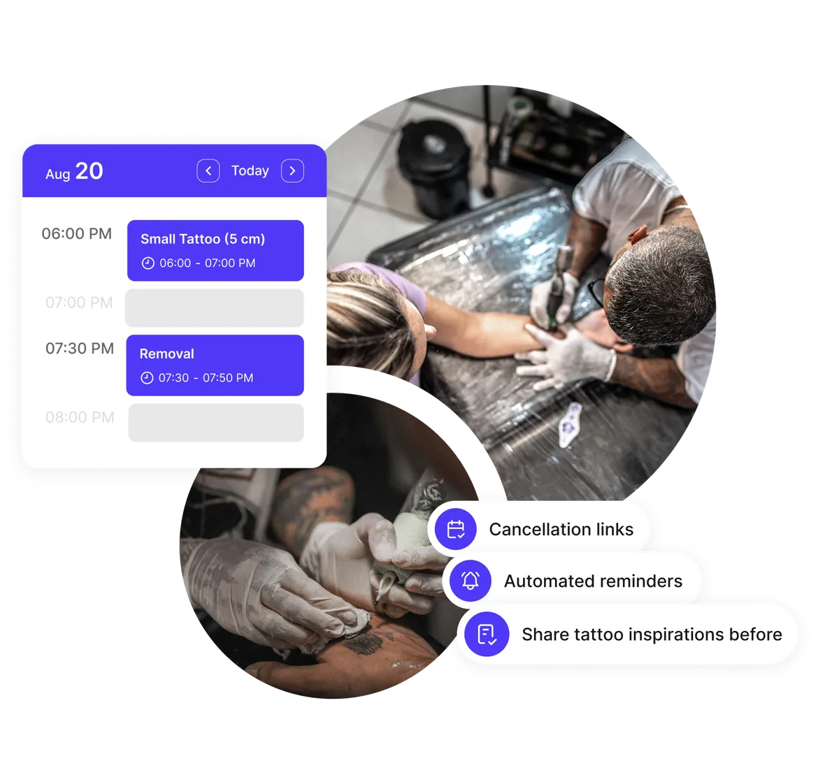 Gestion calendrier salon de tatouage