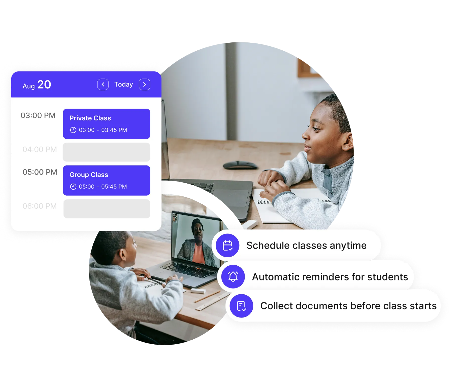 virtual class booking platform