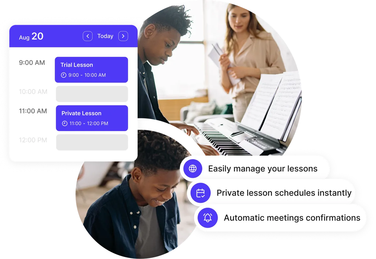 organized timetable for private lessons