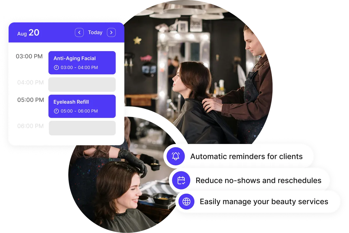 Tableau de bord du logiciel de planification pour institut de beauté