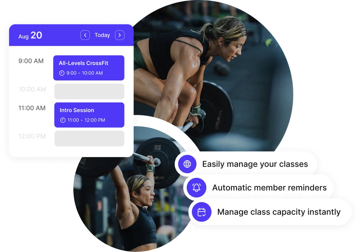 CrossFit coach timetable with class reminders
