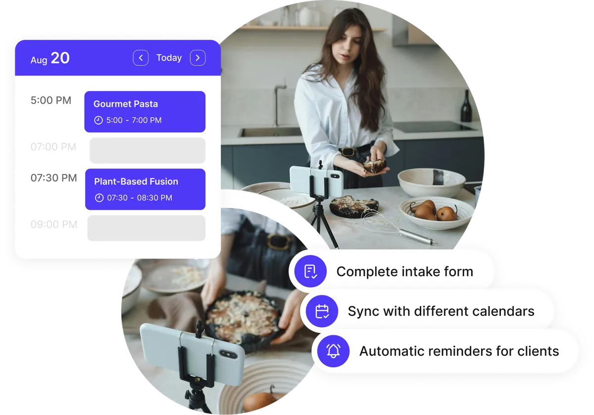 Gestion agenda cours de cuisine